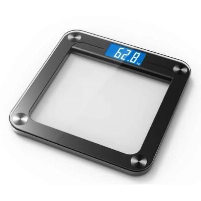 Digital Bathroom Scale with Transparent Glass and Plastic Housing