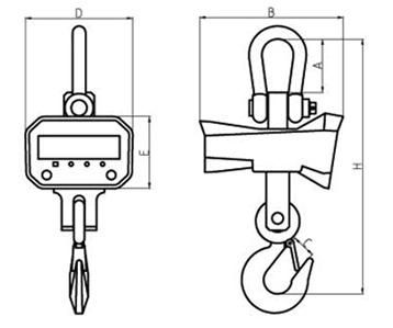 Material Handling Orthoptic Crane Scale 1000kg