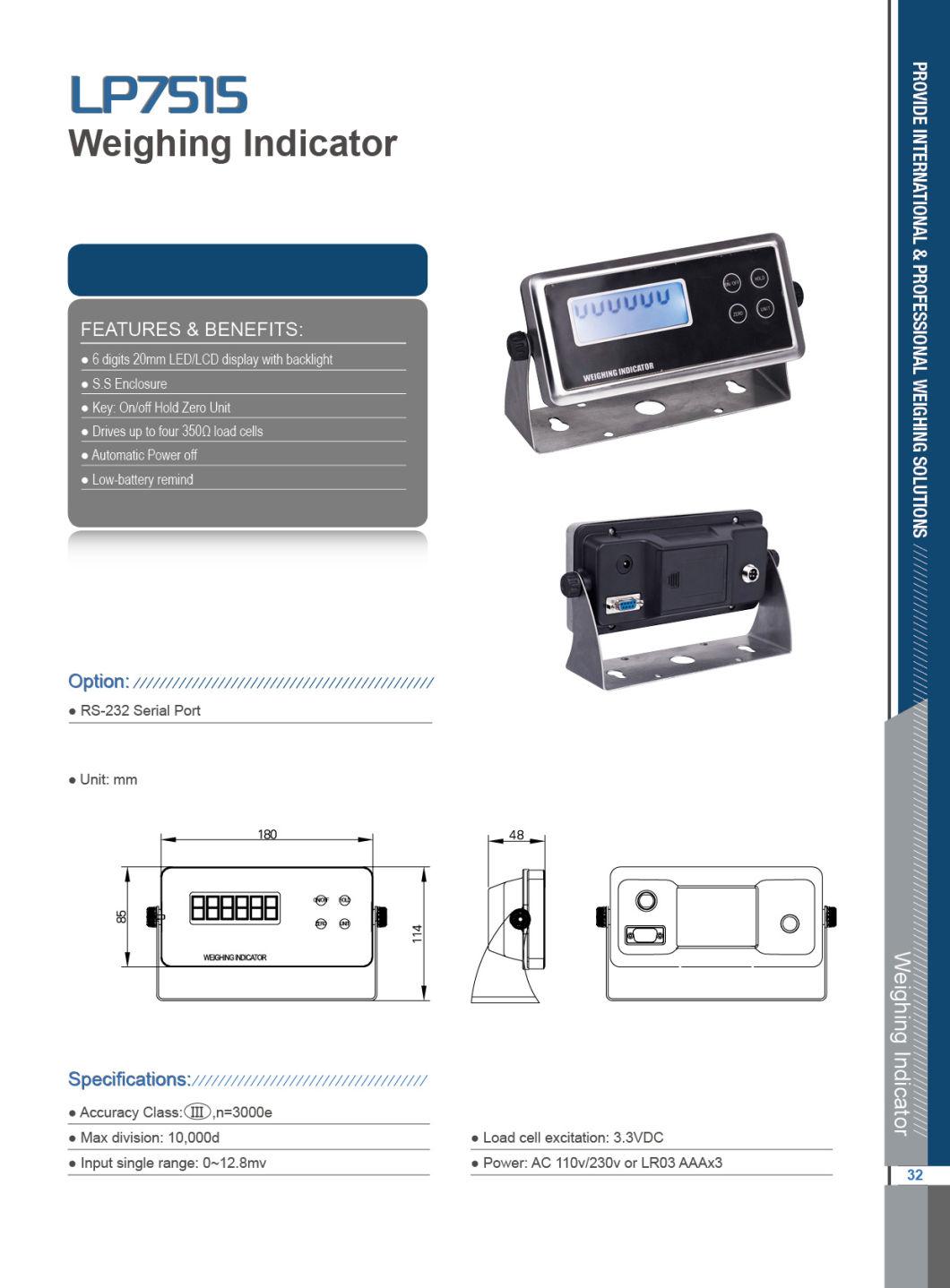 China Professional Weighing Display Manufacture Indicator, Weighing Indicator