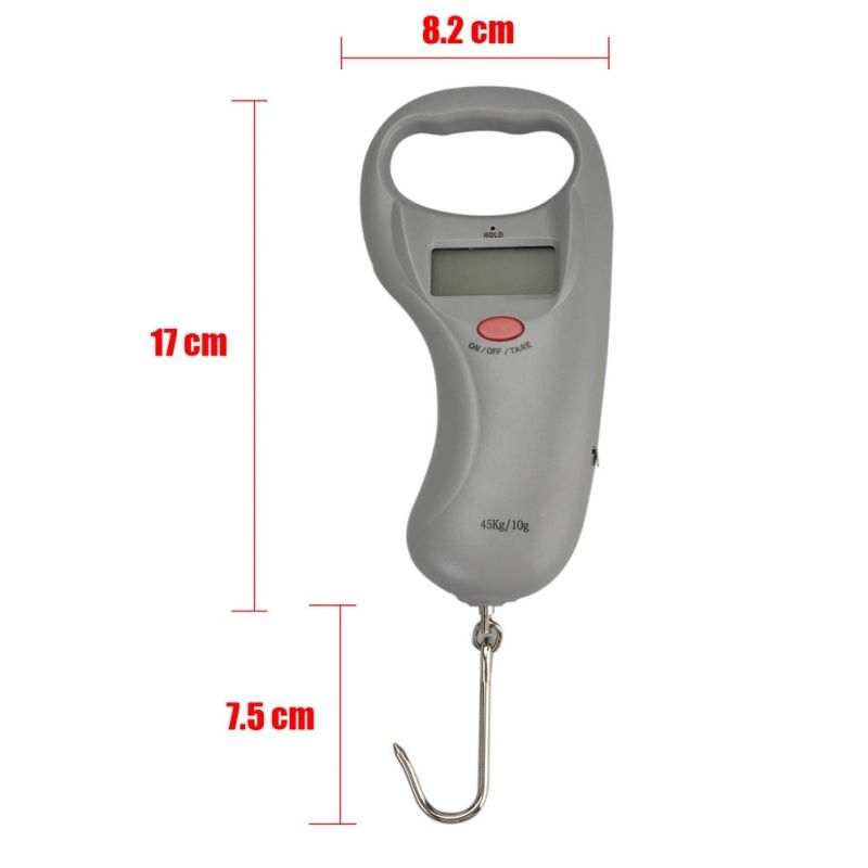 Multi-Function Portable 45kg/10g Fishing Equipment Hanging Luggage Weighing Scale with 1m Tape Measure