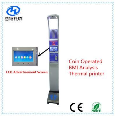 10inch Advertisement Screen Coin Height Weight BMI Machine