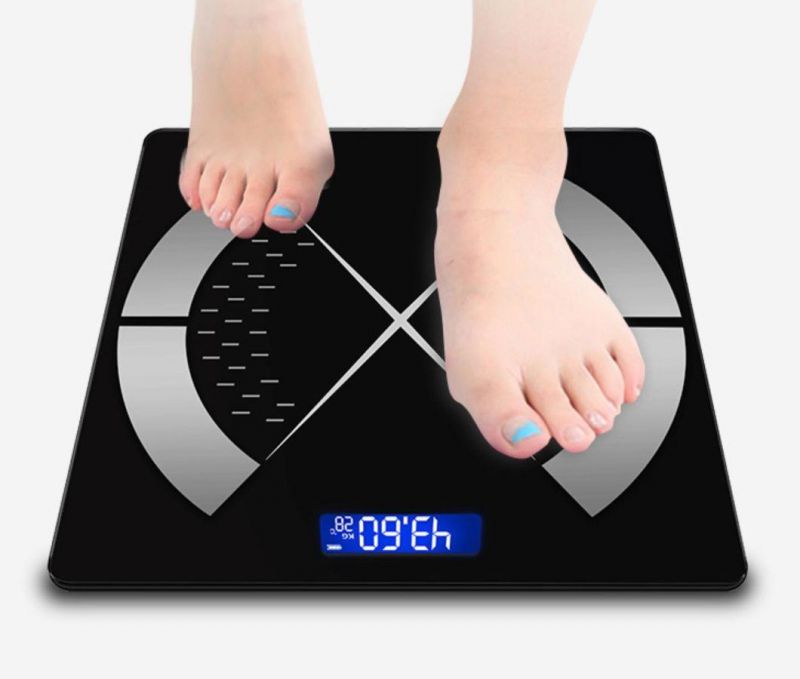 Bluetooth Connection Digital Body Scale with Blue LCD Display