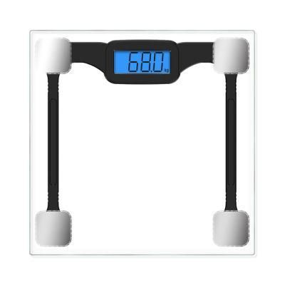 Electroinc Bathroom Scale with Transparent Tempered Glass and LCD Display