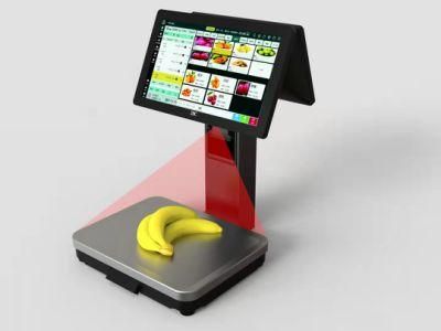 15.6&prime;&prime; Dual Screen POS Scale with 58mm Printer Ai Function Optional for Fruit Store