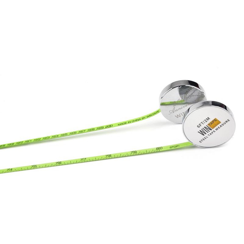 2m Zinc Metal Case Steel Tape Measure Nylon Coated Green Glad