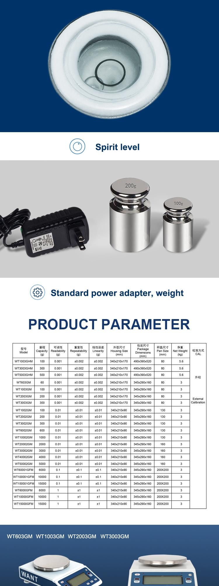 2000g 3000g 5000g 0.01g Digital Weighing Electronic Scale