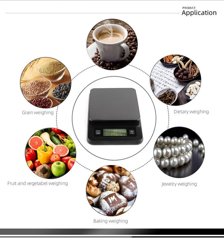 Amazon High Quality Kitchen Coffee Weighing Scale with Temperature Measurement