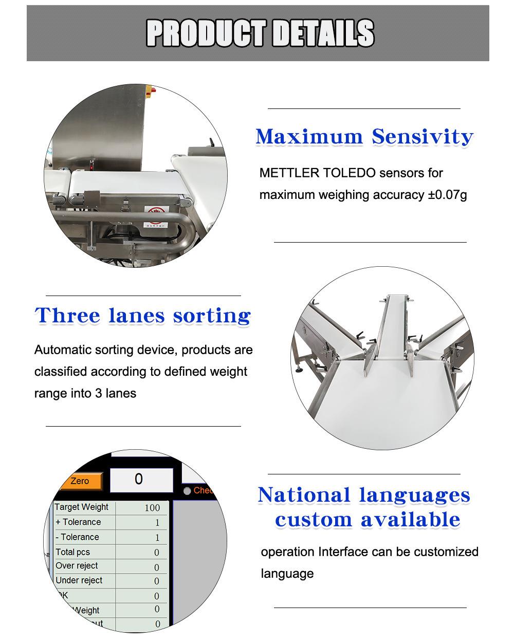 High Performance Poultry and Aquatic Products Inline Dynamic Weighing Scales