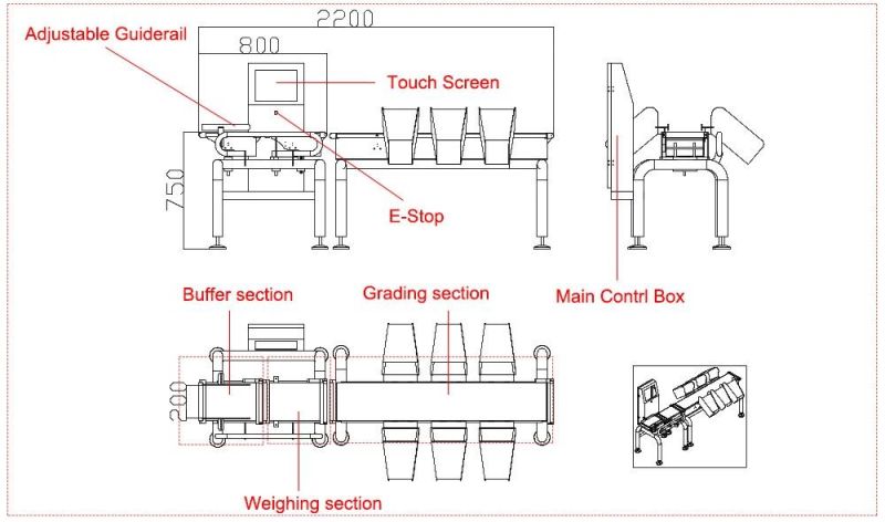 Suitable for Beverage and Other Manufacturing Industry Color Screen Weighing Machine with Alarm Light