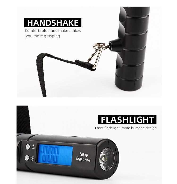 Multifunction Hanging Electronic Balance Digital Luggage Weighing Scale with Flashlight