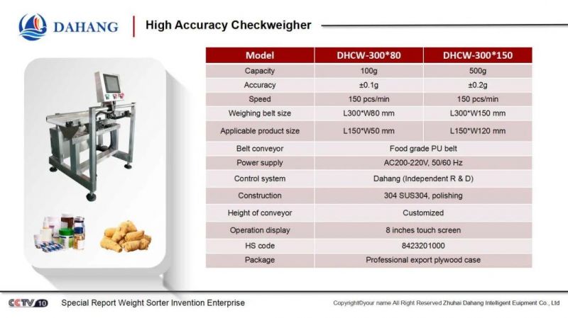 High Precison Check Weigher / Weight Check Machine