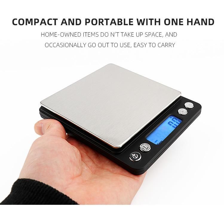 500g/0.01g Waterproof Stainless Steel Jewelry Weighting Scale Food Scale