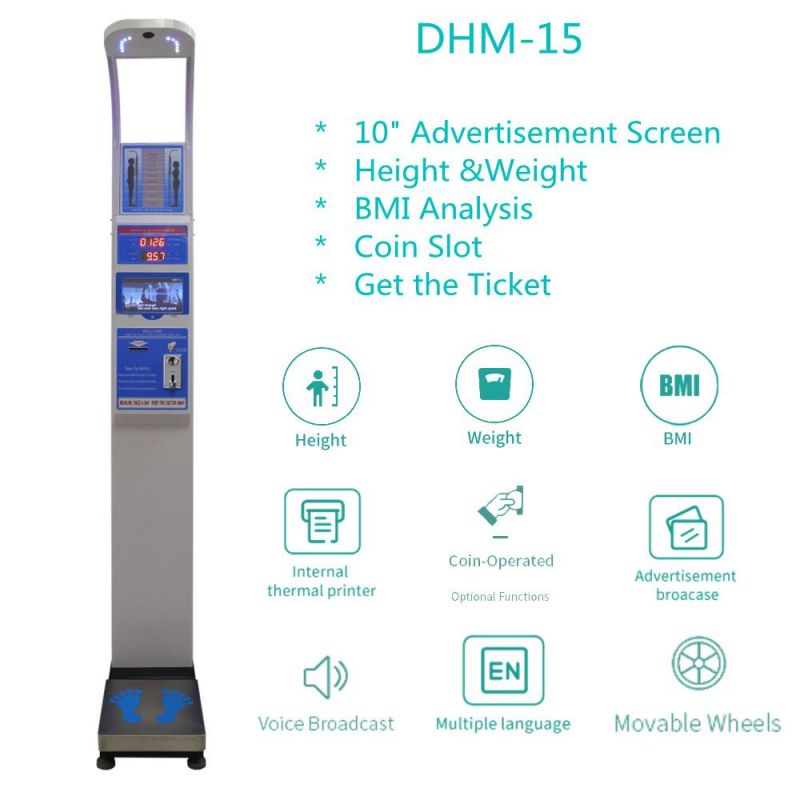 BMI Machine with Stand Electron Supermarket Height and Weight Scale for Clinic
