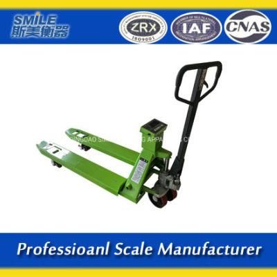 1ton China Digital Hand Forklift with Precision Weighing- Pallet Truck Scale