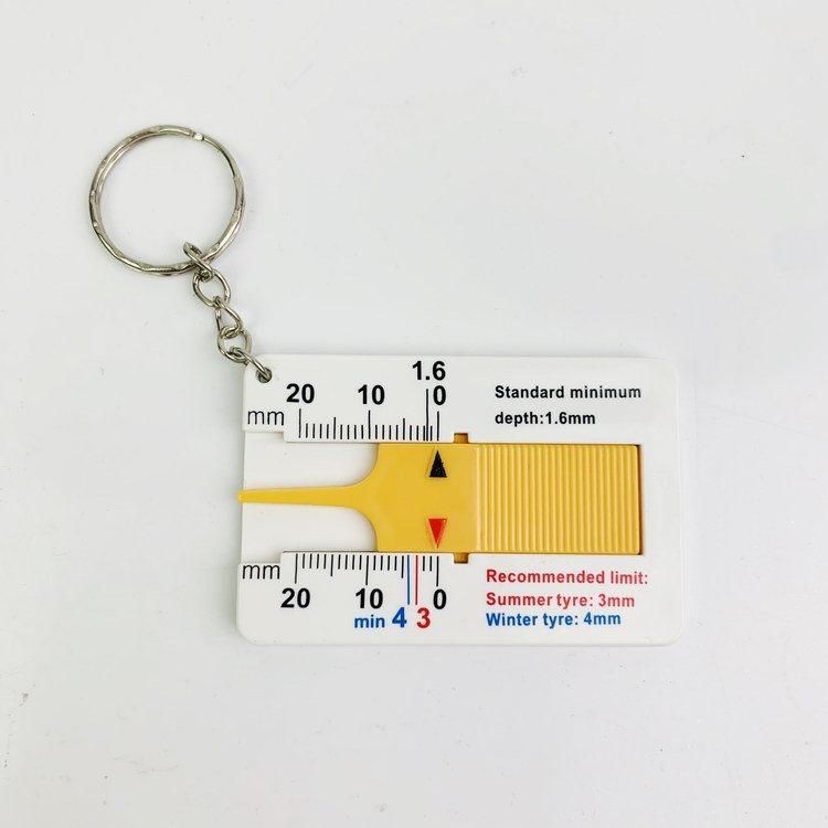 Plastic Keyring 0-20mm Plastic Tire Tester Tread Depth Gauge