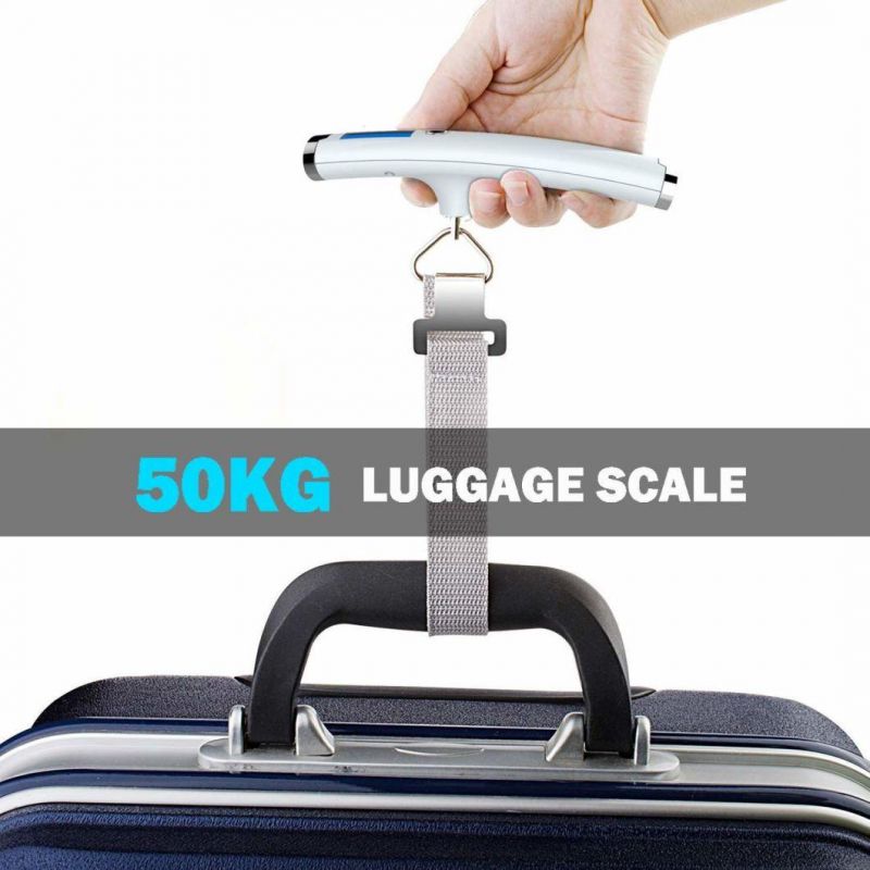 LCD Digital Weighing Scale Stainless Steel Digital Luggage Weight Scale 50kg Mini Electronic Hanging Luggage Scale