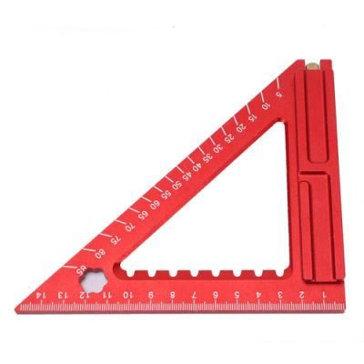 New Design Red Carpenter Measuring Aluminum 7 Inch Triangle Square