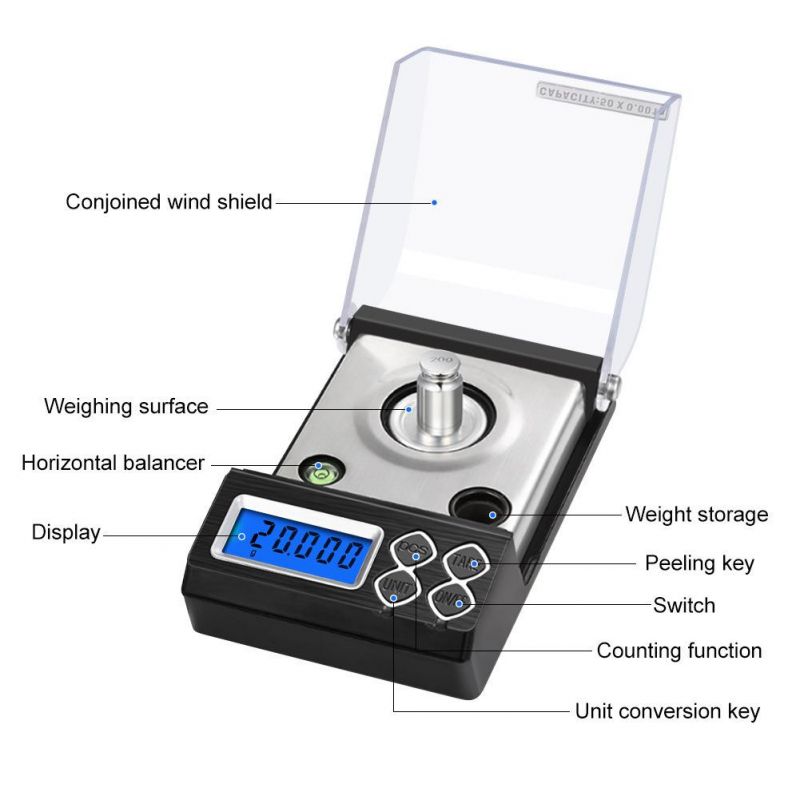 50g/0.001g High Precision Gem Stone Balance Electronic Scales