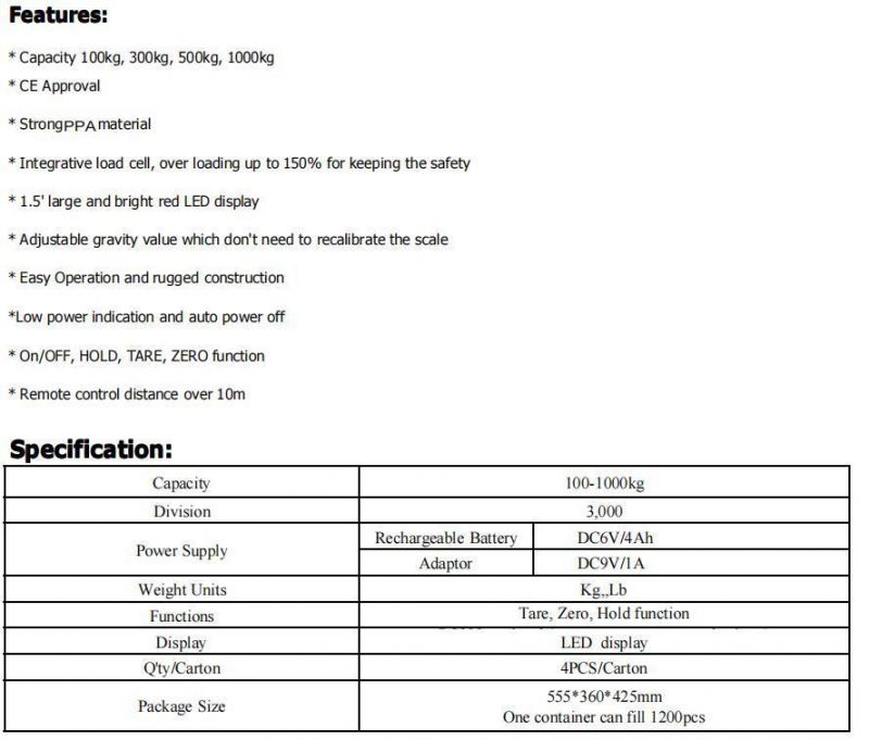 EU Type Approved Crane Scale