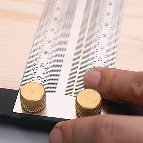 Scale T-Hole Ruler Woodworking Scribing Mark Line Gauge Hole Ruler Scribing Ruler Woodworking Backing Ruler