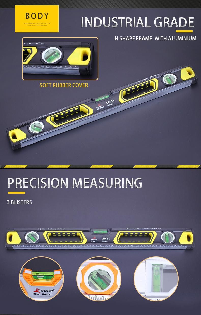 600mm Magnetic Box Section Levels with Scale