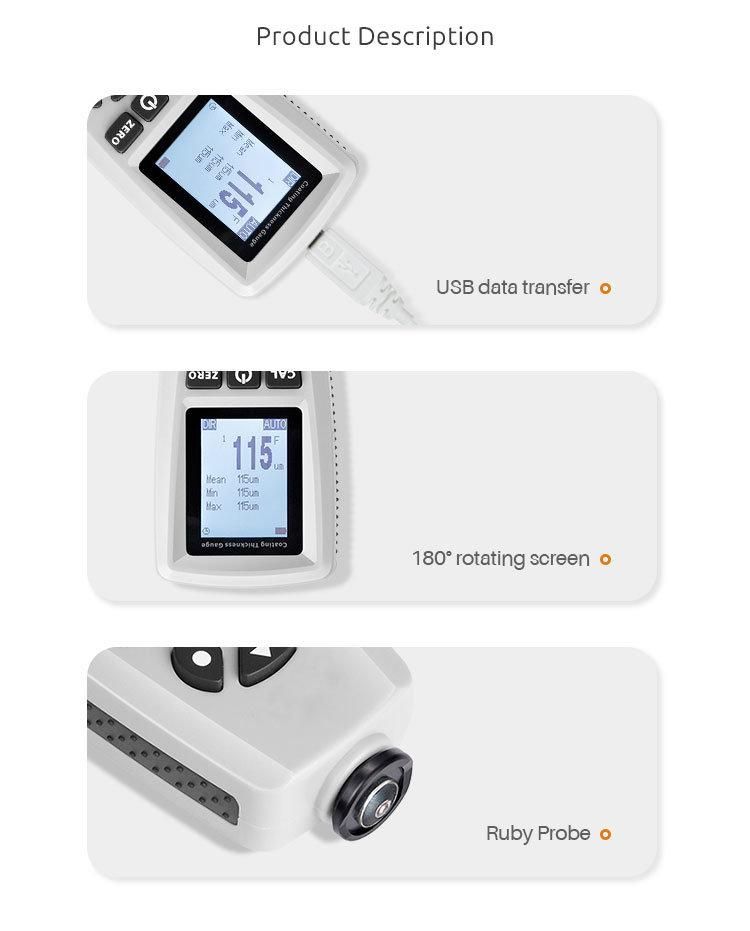 Compact High Precision Car Coating Thickness Gauge