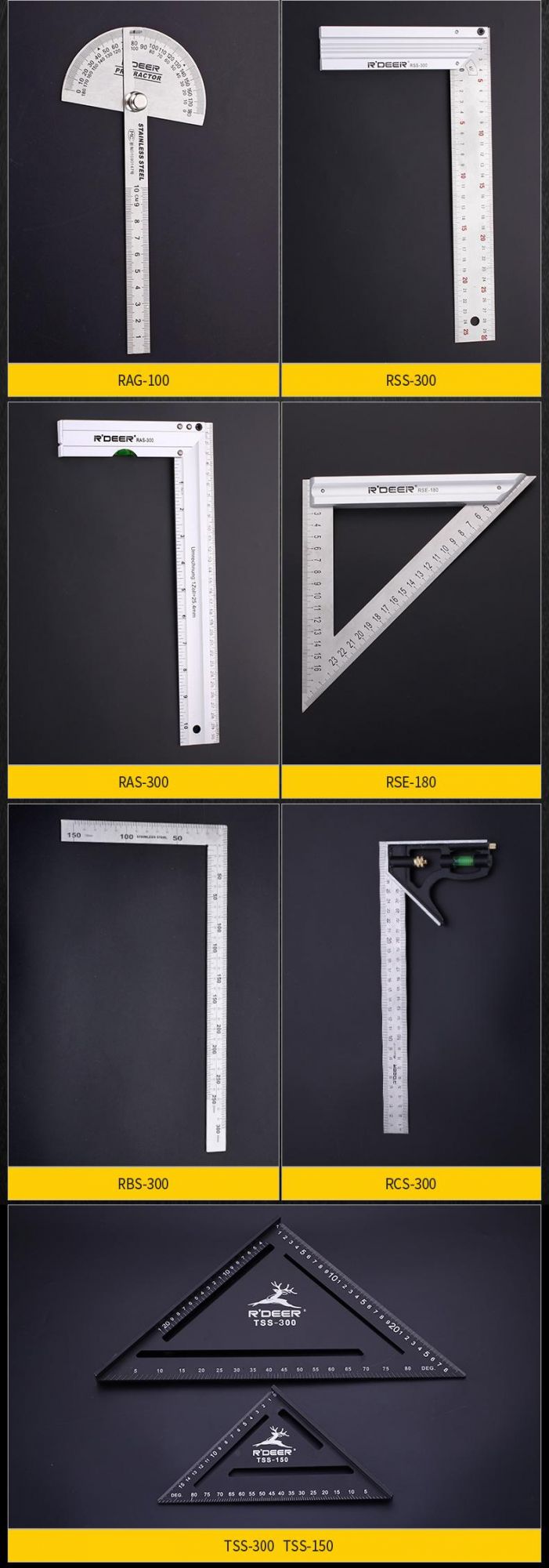 250 X 500mm Aluminum and Steel Square