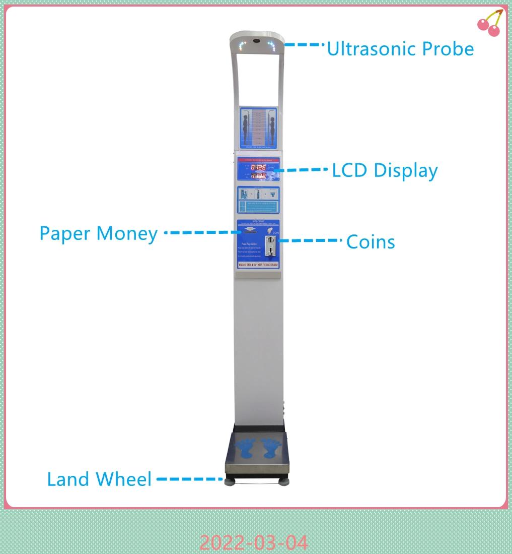 Electronic Coin Operated Weight and Height Measuring Machine with BMI and Thermal Printer
