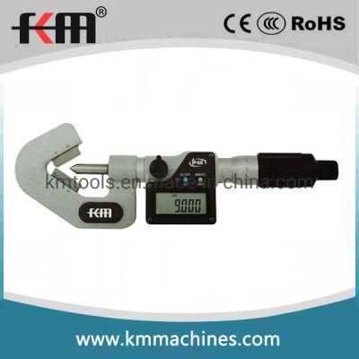 5-25mmx0.001mm Electronic Digital Display V-Anvil Micrometers with 5 Flutes