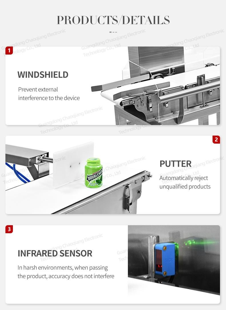 High Precision Checkweigher for Food Pharmaceutical Plastic Manufacturer Check Weigher