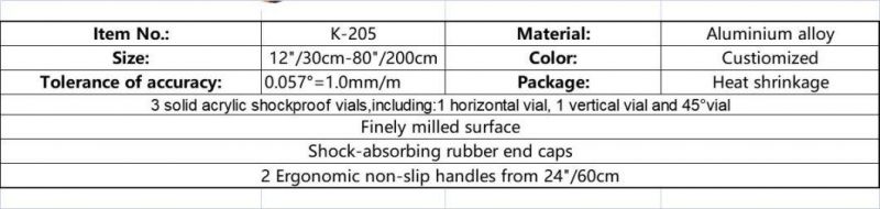 Measuring Tools High Quality Aluminium Spirit Levels