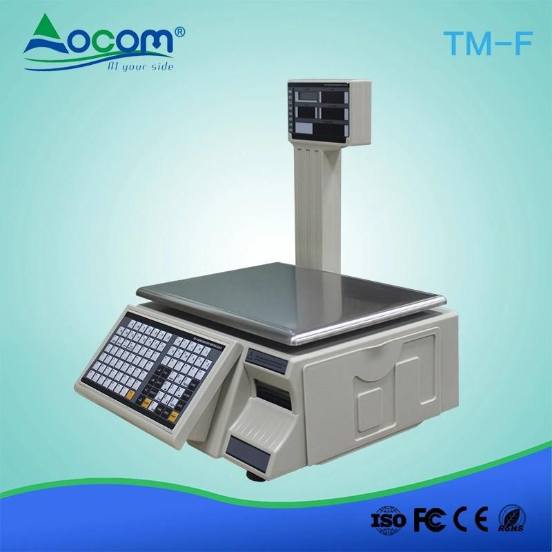 Commodity Barcode Printing Weighing Scale Digital Balance with Label Printer