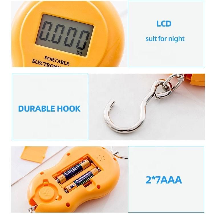 Mini China Electronic Portable Luggage Hanging Scale with Ruler