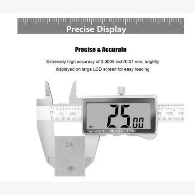 Digital Caliper Micrometer Measuring Tool - 6 Inch Stainless Steel Electronic Vernier Calipers, IP54 Waterproof Accurate Gauge with LCD Screen