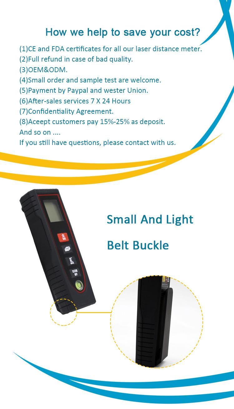 60m Small Precision Laser Distance Measure Meter Rangefinder