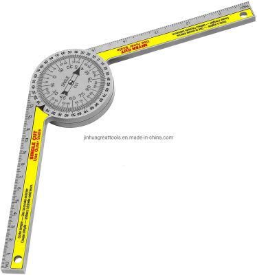 Plastic Miter Saw Protractor Angle Finder Ruler 360 Degrees Ruler Spirit Level Woodworking Measuring Tools