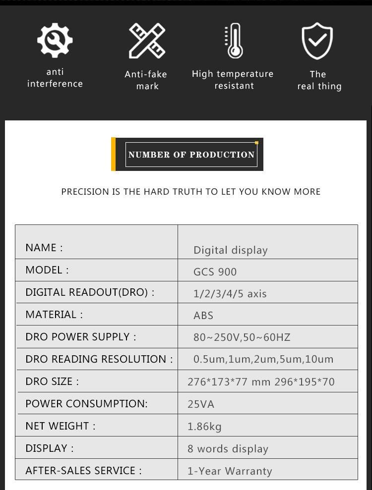 High Precision Universal Digital Hxx 2 Axis Dro for Lathe