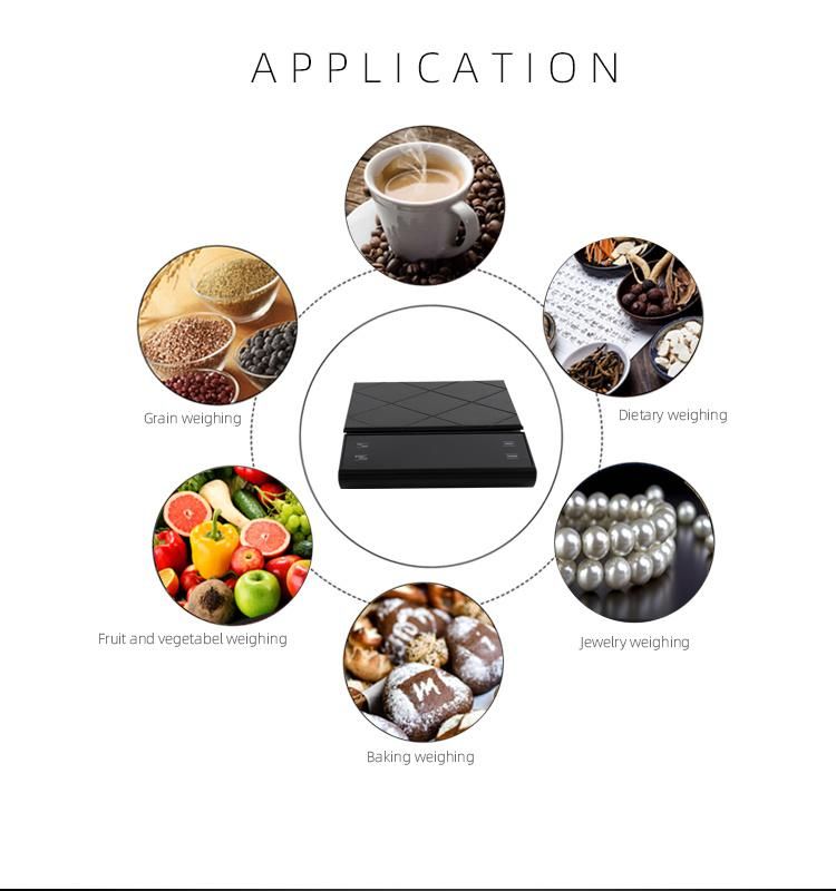 New Amazon Hotselling ABS Plastic Digital Coffee Scale 3kg