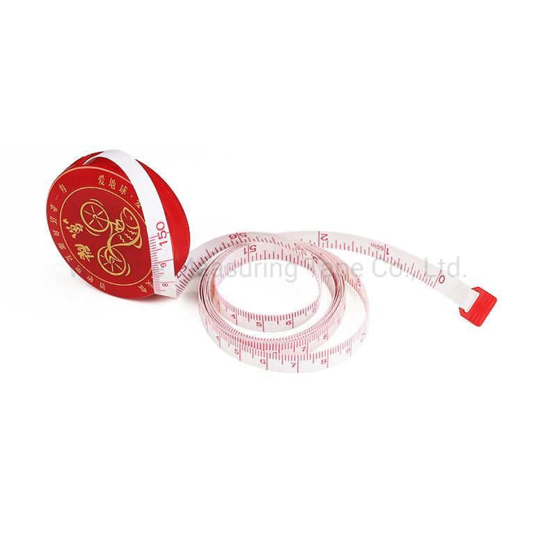 Custom Red 1.5m Plastic Fiberglass Tape Measure as Promotional Gift