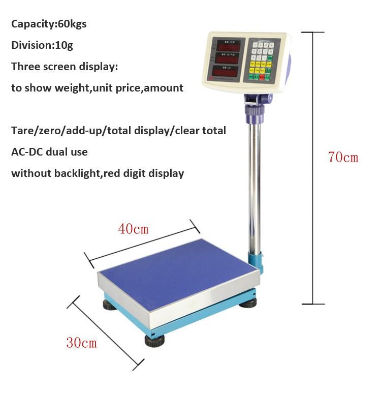 Price-Computing Platform Scale Capacity 30kgs to 300 Kgs