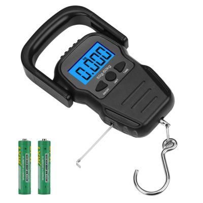 Portable Digital Luggage Scale 50kg Electronic Weighing Scale Digital Hanging Scale with Big Blue LCD Display