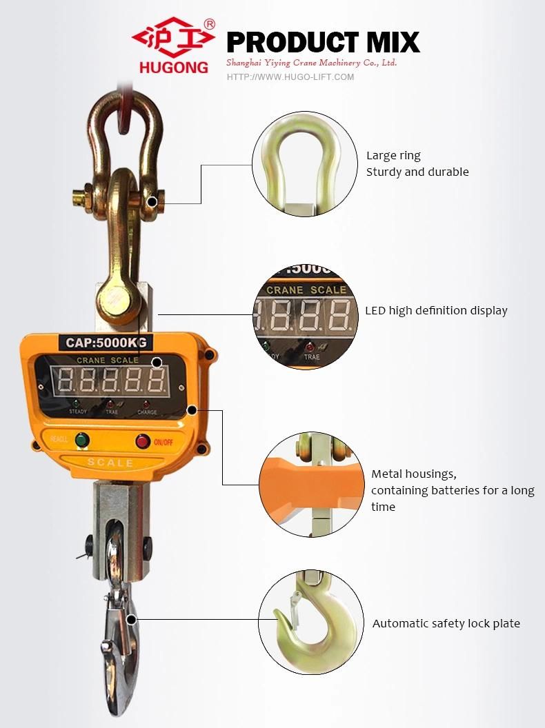 300 1000kg 5 100t Ocs Electronic Crane Hanging Scale Weight