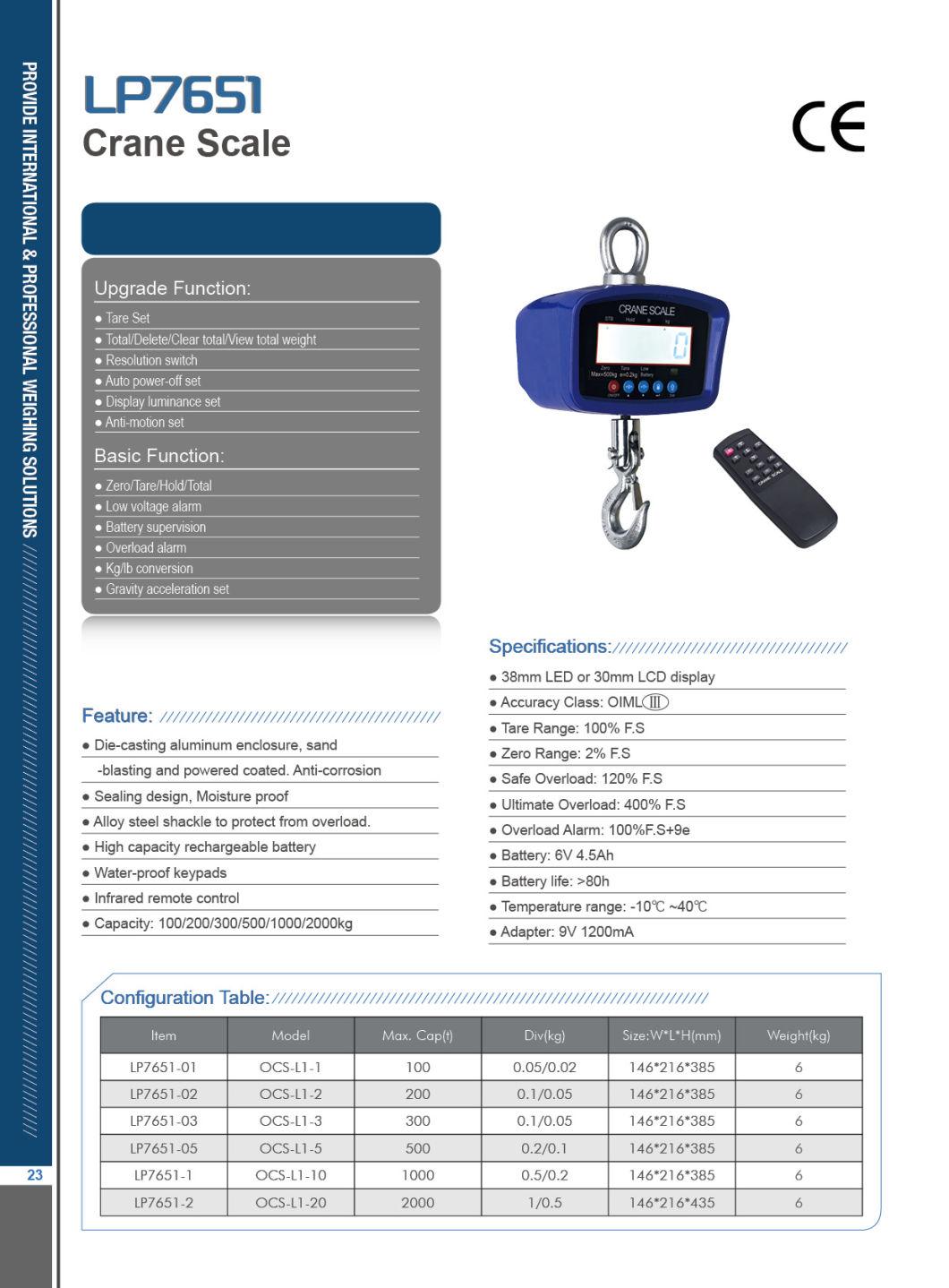 Factory Price Electronic Digital Crane Scale Wireless Hanging Crane Scale