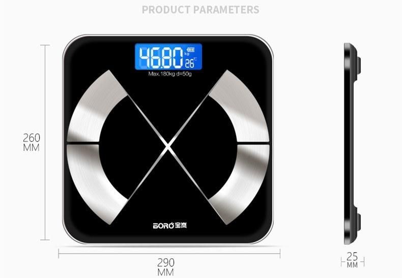 Most Popular Weighing Fat Body Monitor Machine Smart Bluetooth Scale with Ios and Android APP