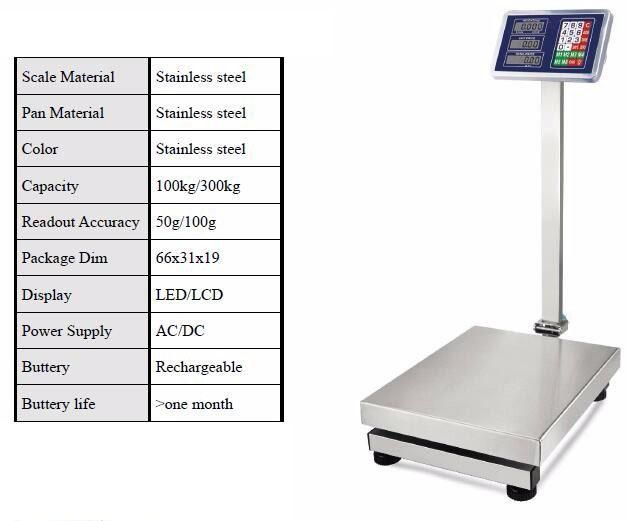 Tcs Electronic Price Platform Scale Manual Waterproof Digital Platform Scale 300kg