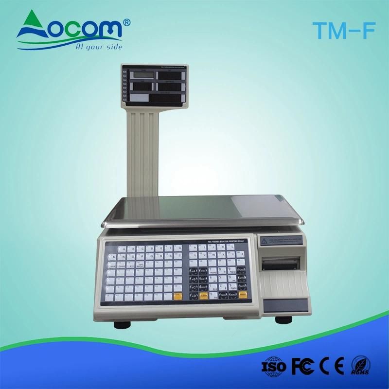 Commodity Barcode Printing Weighing Scale Digital Balance with Label Printer