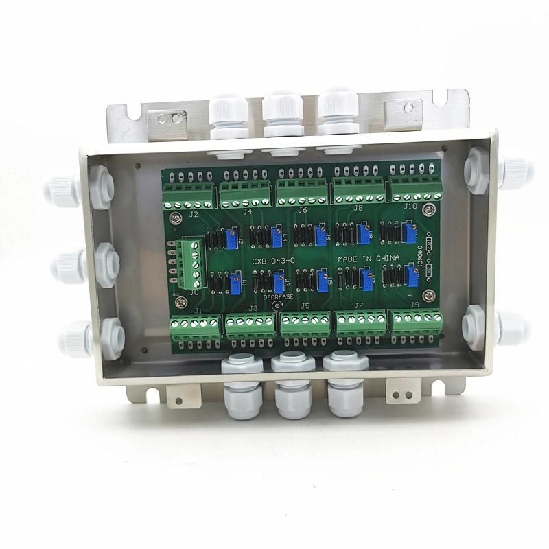 10-Channel 10-Wire Load Cell Summing Digital for Floor Scale Stainless Steel Weighing Junction Box (BRS-JC010)