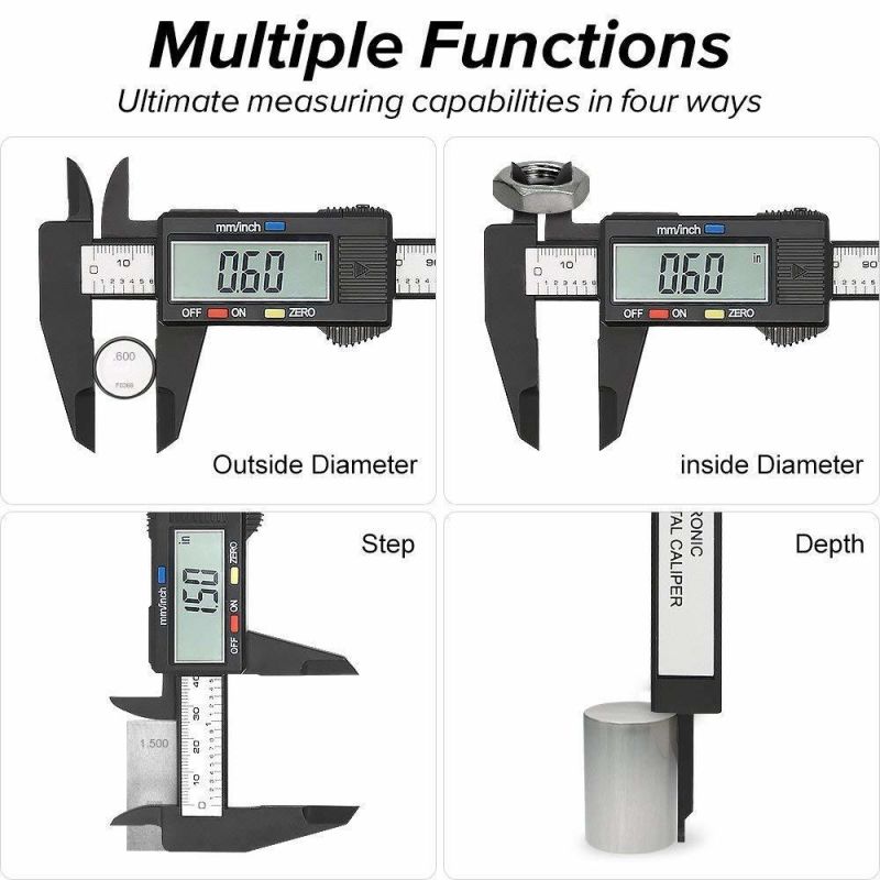 6 Inch Electronic Vernier Caliper Alloy Woodworking Drilling Micrometer Digital Ruler Measuring