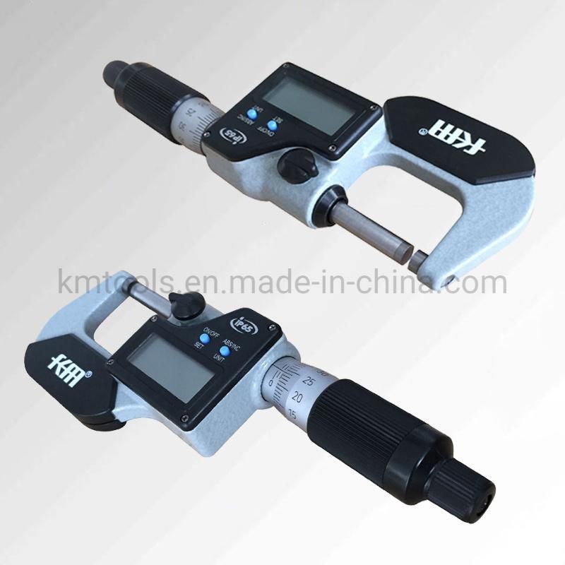 IP65 Protection Degree 0-25mm Electronic Digital Display Outside Micrometer