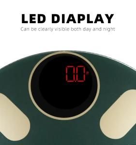 Round Design Energy Charging LED USB Smart Digital Bluetooth Bathroom Body Fat Weighing Scale